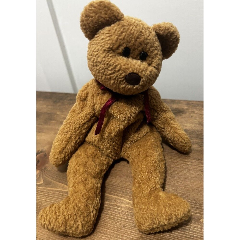 Ty Beanie‎ Babies Curly The Bear Plush 1993 Retired  Excellent Used Cond